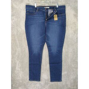Levis 311 Jeans Womens 18 Short Blue Denim Shaping Skinny Mid Rise Dark Wash